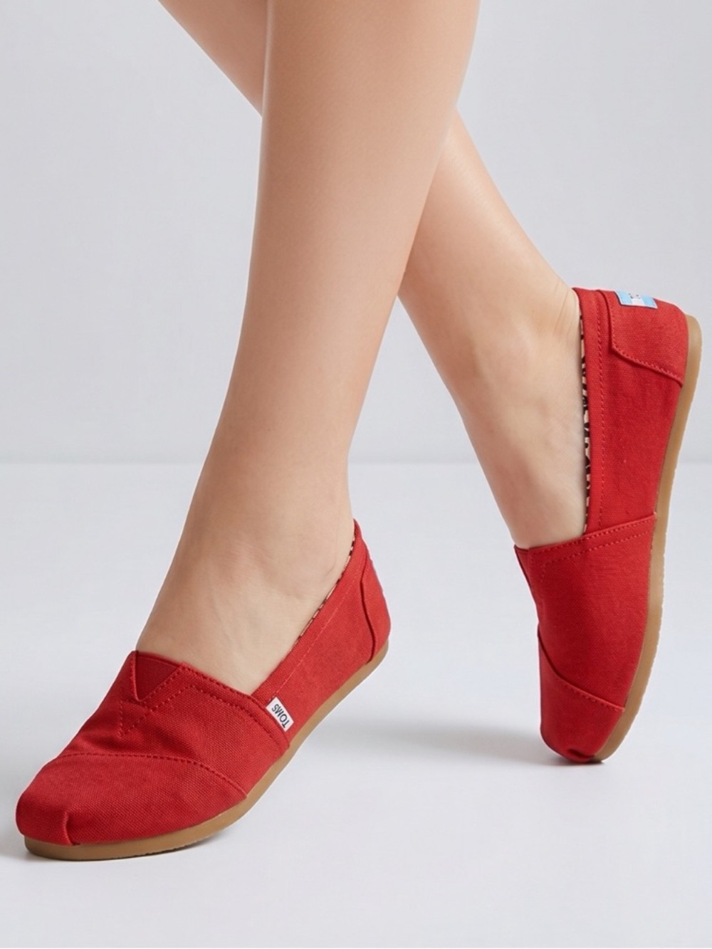TOMS | Classic Canvas Red Slip On Shoes